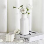 Small White Ceramic Vase for Pampas Grass Decor