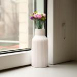 Small White Ceramic Vase for Pampas Grass Decor