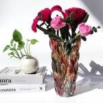 Bohemian Style Heavy Glass Vase - 9.5 Inch