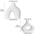 White Ceramic Vase Set of 2 for Decor