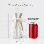 White Ceramic Flower Vase - Modern Minimalist Design