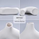 White Ceramic Vase Set of 2 for Decor