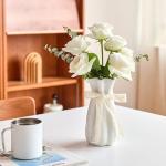 White Ceramic Flower Vase - Modern Minimalist Design