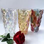 Bohemian Style Heavy Glass Vase - 9.5 Inch