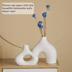 White Ceramic Vase Set of 2 for Decor