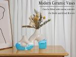 White Ceramic Vase Set of 2 for Decor