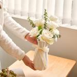 White Ceramic Flower Vase - Modern Minimalist Design