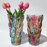 Bohemian Style Heavy Glass Vase - 9.5 Inch