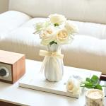 White Ceramic Flower Vase - Modern Minimalist Design