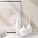 White Ceramic Vase Set of 3 - Modern Boho Decor
