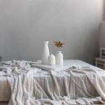 Distressed Ceramic Vase Set of 3, Modern Bohemian Farmhouse Home Decor, Pampas Grass Dried Flowers Vases for Living Room, Dining Room, Bedroom, Kitchen, Bathroom, Office, Entryway (White)