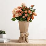 Relexome Beige Ceramic Bow Vase 9.64 in Unique Cute Modern Decorative Bouquet Flower Vases for Home Living Room Table Decor Women Girl Gifts