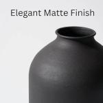 Large Black Vase for Flowers Decor Living Room, Matte Black Arlo Vase for Dining Coffee Table Centerpieces, Wabi Sabi Decor, Big Decorative Modern