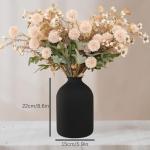 Large Black Vase for Flowers Decor Living Room, Matte Black Arlo Vase for Dining Coffee Table Centerpieces, Wabi Sabi Decor, Big Decorative Modern