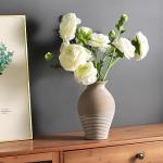 LUKA Ceramic Rustic Farmhouse Vase, 9.2 inch Whitewashed Terracotta Vase, Pottery Decorative Flower Vases,Clay Decorative Vases for Home Decor, Table, Living Room, Shelf, Mantel Decoration