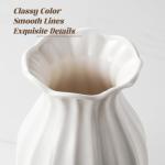 SEUYUCL White Ceramic Vase, 7.6 Inch Flower Vase Home Decor Modern Decorative Vases for Bouquet, Unique Vases for Farmhouse Living Room Cabinet Table Centerpieces Wedding Decorations