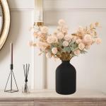 Large Black Vase for Flowers Decor Living Room, Matte Black Arlo Vase for Dining Coffee Table Centerpieces, Wabi Sabi Decor, Big Decorative Modern