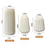Ceramic Vases Set of 3-White Vase for Modern Home Decor, Flower Vases for Aesthetic Room Decor,Boho Decor Wedding Dinner Table Party Office Centerpiece Table Decorations (White 3 Set)