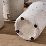 SIDUCAL Ceramic Rustic Farmhouse Vase Set of 3, Whitewashed Terracotta Vase, Clay Decorative Vases for Home Decor, Living Room, Shelf, Mantel Decoration(Rustic White)