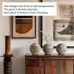 DIF DECO Ceramic Farmhouse Vase Rustic Decor,Pottery Decorative Flower Vases for Home Decor,Boho Vase for Table, Living Room,Bathroom,Shelf,Mantel Decoration,5.5 inch