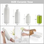 White Ceramic Vase Set of 3, Boho Modern White Flower Vase Room Decor, Farmhouse Decor, Vases for Your Kitchen, Bathroom, Bedroom, Living Room, Office&Shelf Centerpiece Table Decorations