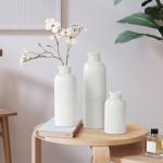 White Ceramic Vase Set of 3, Boho Modern White Flower Vase Room Decor, Farmhouse Decor, Vases for Your Kitchen, Bathroom, Bedroom, Living Room, Office&Shelf Centerpiece Table Decorations