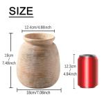 Ceramic Flowers Rustic Vase, Neutral Pottery Farmhouse Vases Home Decor, 7.48" Terracotta Pampas Decorative Vase for Table Entryway Mantel Bookshelf Bedroon Bathroom Living Room