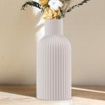 DOUMIYI Vase, White Ceramic Vase, Flower Vase, Minimalist Modern Home Decor, Matte Finish Pampas Grass Vase for Table, Fireplace, Shelf, Mantel, Entryway and Centerpieces