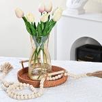 Glass Vases for Flowers, 8 Inch Tall Ins Modern Irised Crystal Clear Glass Vases for Centerpieces Home Desk Decoration, Decorative Glass Table Vase for Birthday Wedding Housewarming Gift,Amber