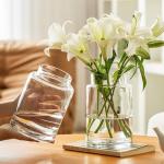 Clear Glass Vases Flower Vases for Centerpieces 9" Large Glass Cylinder Vase for Home Wedding Party Events Office Entryway Décor (Transparent)