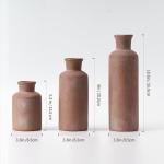 LUKA Ceramic Rustic Farmhouse Vase,Terracotta Vases for Decor,Vase Set of 3,Vases for Your Bedroom,Office,Living Room,Fireplace,Bookshelf Decor,Housewarming 10+7.5+5 Inch