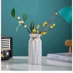 White Ceramic Vase-Flower Vase Dried Flower Vase for Modern Home Decor, Fit for Foyer Living Room Fireplace Bedroom Kitchen,Decent Gift, 8.27" H