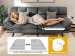 DWVO Multifunctional Futon Sofa Bed, Convertible Sleeper Sofa, 70" Folding Futon Set for Living Room Home Office Aprtment, Modern Folding Couch with Adjustable Backrest & Armrests, Grey