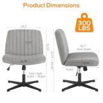 DUMOS Criss Cross Chair Legged Office Wide Comfy Desk Seat, No Wheels Armless Computer Task Seating, Swivel Vanity Home Height Adjustable