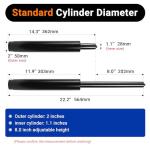 Rythalix 8" Office Chair Cylinder Replacement - Heavy Duty 1000lbs Class 4 Hydraulic Lift with Silent 360° Rotation, Universal Fit for Sinking Desk/Gaming Chairs