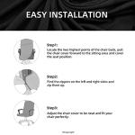 Water Resistant Stretch Computer Office Chair Cover with Durable Zipper Universal Washable Removable Spandex Rotating Boss Chair Slipcovers Anti-dust Soft Desk Chair Seat Protector for Dogs Cats Pets