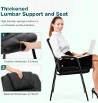 OLIXIS Waiting Room Chairs, Leather Office Desk Reception Guest Stationary Side Chair with Padded Arms for Home Conference Lobby Area Meeting Church Medical Clinic Elderly Student