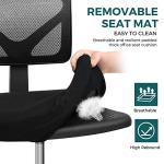 DUMOS Armless Desk Chairs with Wheels, Ergonomic Adjustable Home Office Swivel Rolling Task Chair No Arms, Comfy Mesh Mid Back Computer Work Vanity Desk Seat for Small Spaces, Black