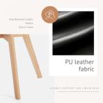 Sweetcrispy Dining Chairs Set of 4, Kitchen Room PU Leather Mid Century Modern Chairs, Upholstered Dining Chair with Wood Legs for Home Kitchen, Black