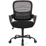 SMUG Office Computer Desk Chair, Ergonomic Mid-Back Mesh Rolling Work Swivel Task Chairs with Wheels, Comfortable Lumbar Support, Comfy Arms for Home, Bedroom, Study, Dorm, Student, Adults