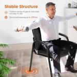Sweetcrispy Waiting Room Office Guest Chairs Set of 2, PU Leather Big and Tall No Wheels Executive Office Chair with Padded Arms for Reception Conference Room Lobby