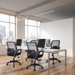 NEO CHAIR Office Desk Ergonomic Mesh Computer Chair with Lumbar Support Adjustable Height Swivel Rolling Wheels Comfy Mid Back Task Chair for Home Bedroom Vanity Study (Black)