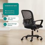 SMUG Office Computer Desk Chair, Ergonomic Mid-Back Mesh Rolling Work Swivel Task Chairs with Wheels, Comfortable Lumbar Support, Comfy Arms for Home, Bedroom, Study, Dorm, Student, Adults