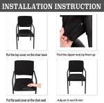 Deisy Dee ONLY Chair Cover Stretch Chair Slipcover Covers for Guest Reception Arm Chair (Black)
