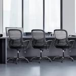 SMUG Office Computer Desk Chair, Ergonomic Mid-Back Mesh Rolling Work Swivel Task Chairs with Wheels, Comfortable Lumbar Support, Comfy Arms for Home, Bedroom, Study, Dorm, Student, Adults