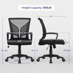 Yaheetech Mesh Office Chair Swivel Rolling.Adjustable Computer Desk Chairs ErgonomicGaming Chair for Home Office/Work/Study, Black