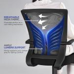 Yaheetech Mesh Office Chair Swivel Rolling.Adjustable Computer Desk Chairs ErgonomicGaming Chair for Home Office/Work/Study, Black