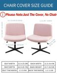 LavishCover Armless Chair Cover Office Desk Chair Cover, Waterproof and Elastic Criss Cross Chair Cover, Exquisite Vanity Chair Cover,Mid Back Wide Seat Accent Chair Covers(Pink,T-type,Just the Cover)