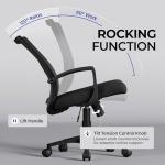 Yaheetech Mesh Office Chair Swivel Rolling.Adjustable Computer Desk Chairs ErgonomicGaming Chair for Home Office/Work/Study, Black