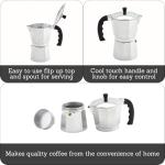 IMUSA USA B120-42V Aluminum Espresso Stovetop Coffeemaker 3-Cup, Silver (Pack of 1)